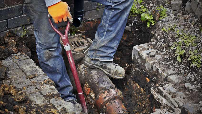 Digging for Drainage Repair