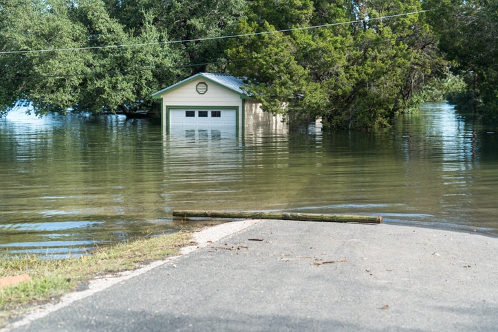 Austin Flooding road goes underwater and house completely flooded