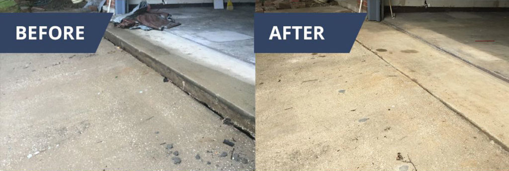 Concrete Driveway Raising Before and After
