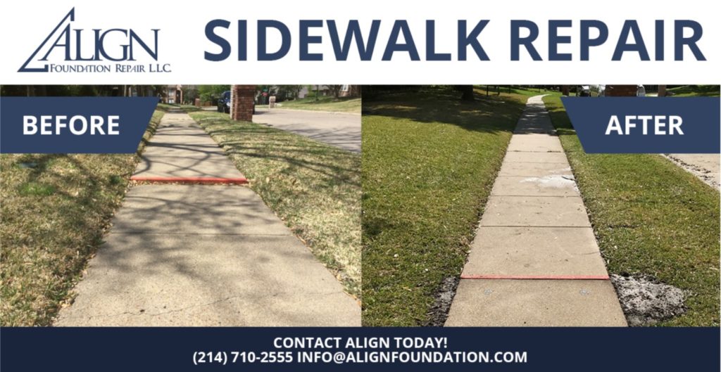 Concrete Sidewalk Repair Before and After