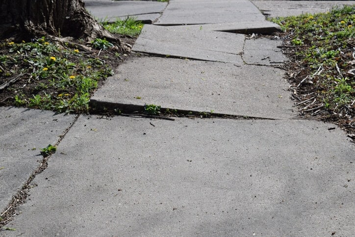 Uneven Concrete Sidewalk