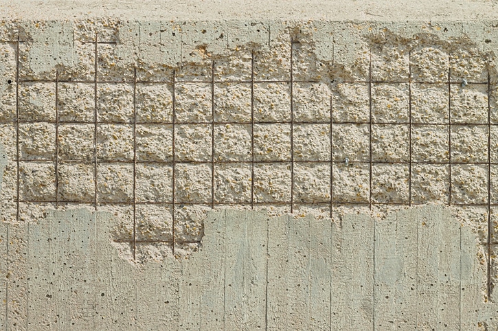 Concrete cover spalling - Steel rebars