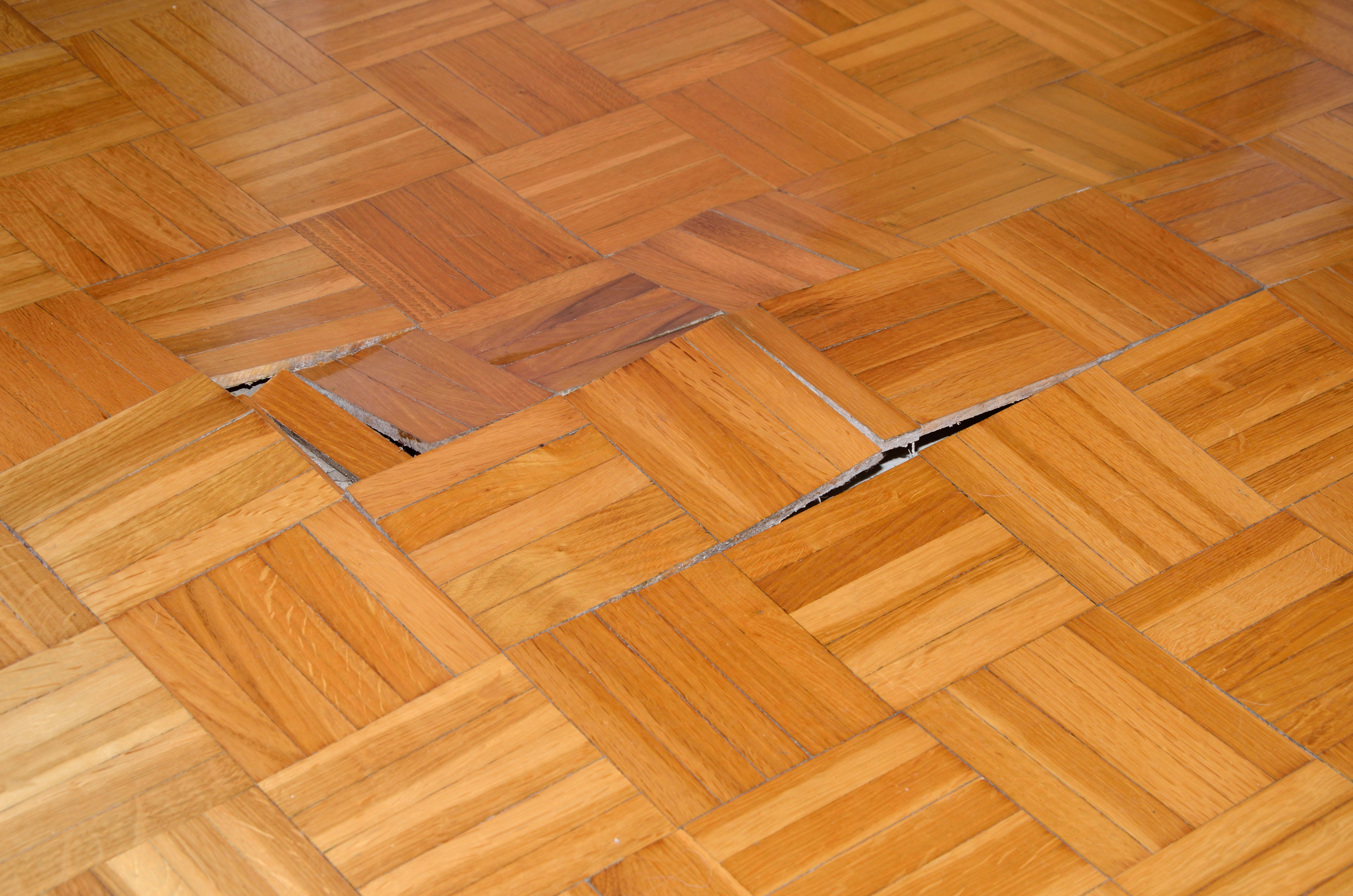 Uneven wood flooring in home